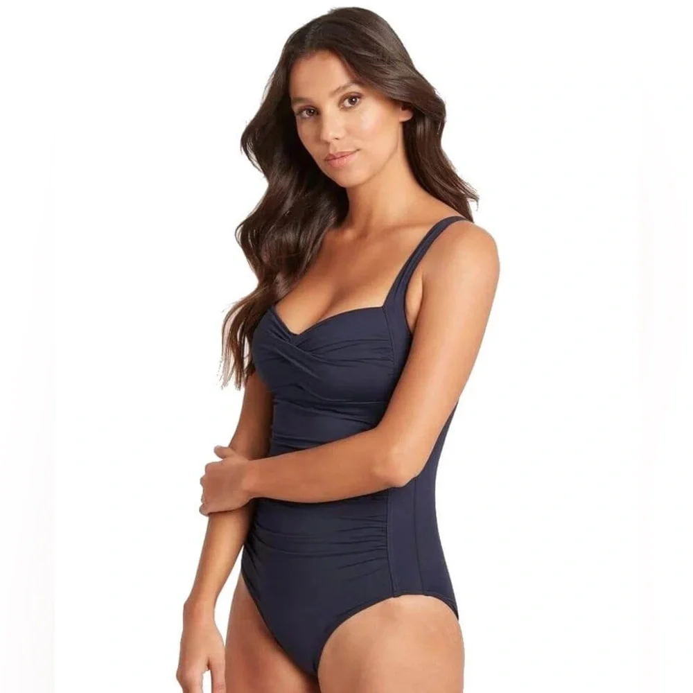 NEW Sea Level Essentials Twist Front A-DD Cup One Piece Swimsuit - Night Sky - Picture 2 of 11